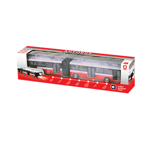 Rappa Autobus przegubowy z dźwiękiem czerwony, 36 cm