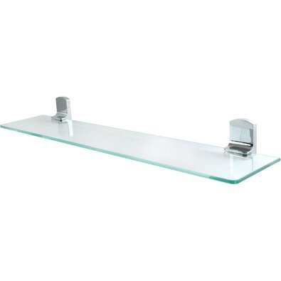 Etajeră de perete din sticlă Spirella Taku 60 cm, oțel inoxidabil lucios