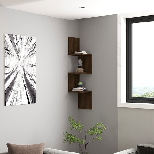 Wandregal Zikzak Walnut