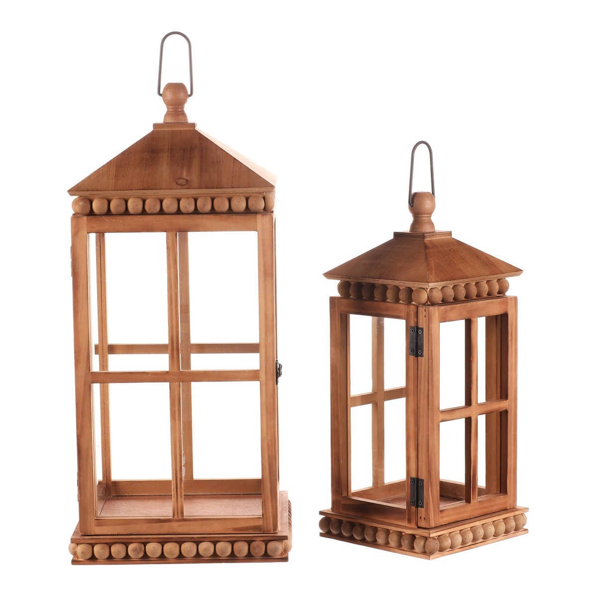 Fából készült lámpás készlet Almonte 2 db, barna