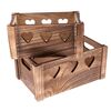 Set de cutii decorative din lemn Hearts 2 buc, maro