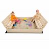Ladă nisip Sand Tropic din lemn cu bănci, 100 x 100 cm, natural