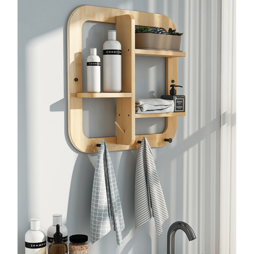 Wandregal Artid 2, Bambus, 52 x 10 x 59,5 cm