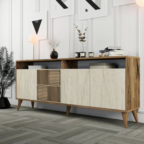 Schrank Milan 2 Walnut and Travertine