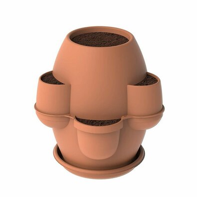 Bama Doniczka ogrodowa ze spodkiem Oasi terrakota, 70 x 80 x 70 cm