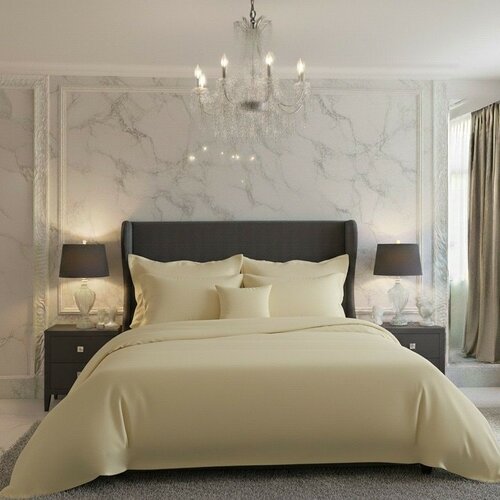 Lenjerie de pat din satin Luxury Collection, crem, 140 x 200 cm, 70 x 90 cm