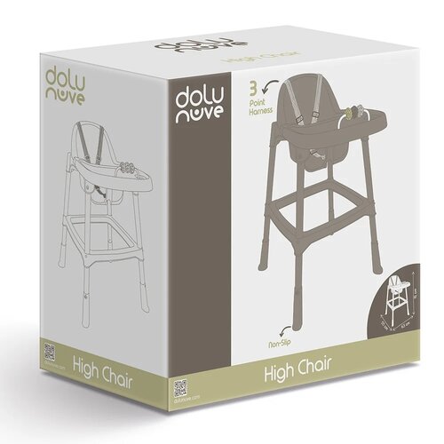 Scaun de masă pentru copii cu tăviță Dolu, gri,91 x 63 x 55 cm