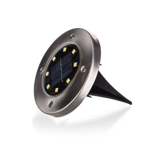 Happy Green Lampă LED încastrabilă solarăargintie, 12 cm