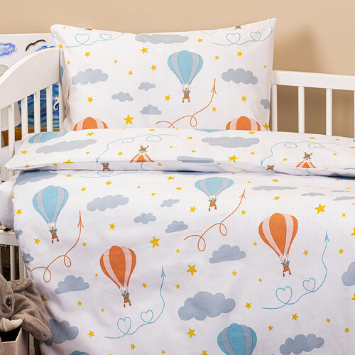 Lenjerie de pat copii, din bumbac, 4Home Nori, 100 x 135 cm, 40 x 60 cm