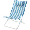 Składane krzesło plażowe w paski, niebieskie