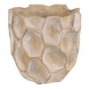 Beton-Übertopf Wabe, Größe S, beige-goldfarben