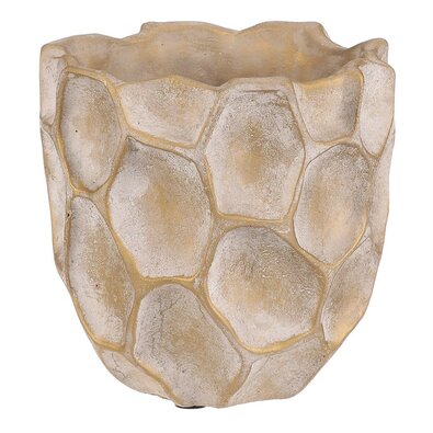 Betónový obal na kvety Plást, vel. S, béžovo-zlatá