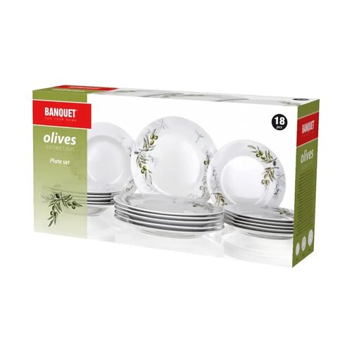 Set de farfurii Banquet Olives, 18 piese