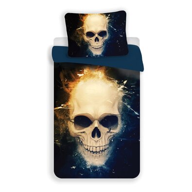 Posteljnina iz mikrovlaken 3D efekt Skull, 140 x200 cm, 70 x 90 cm