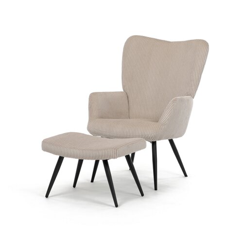 Pihenőfotel lábtartóval L7285 CRM6, krém