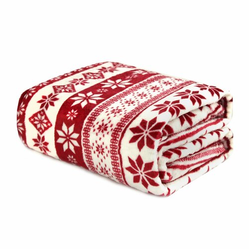 Weihnachtsdecke Scandi Merry, 130 x 170 cmrot,