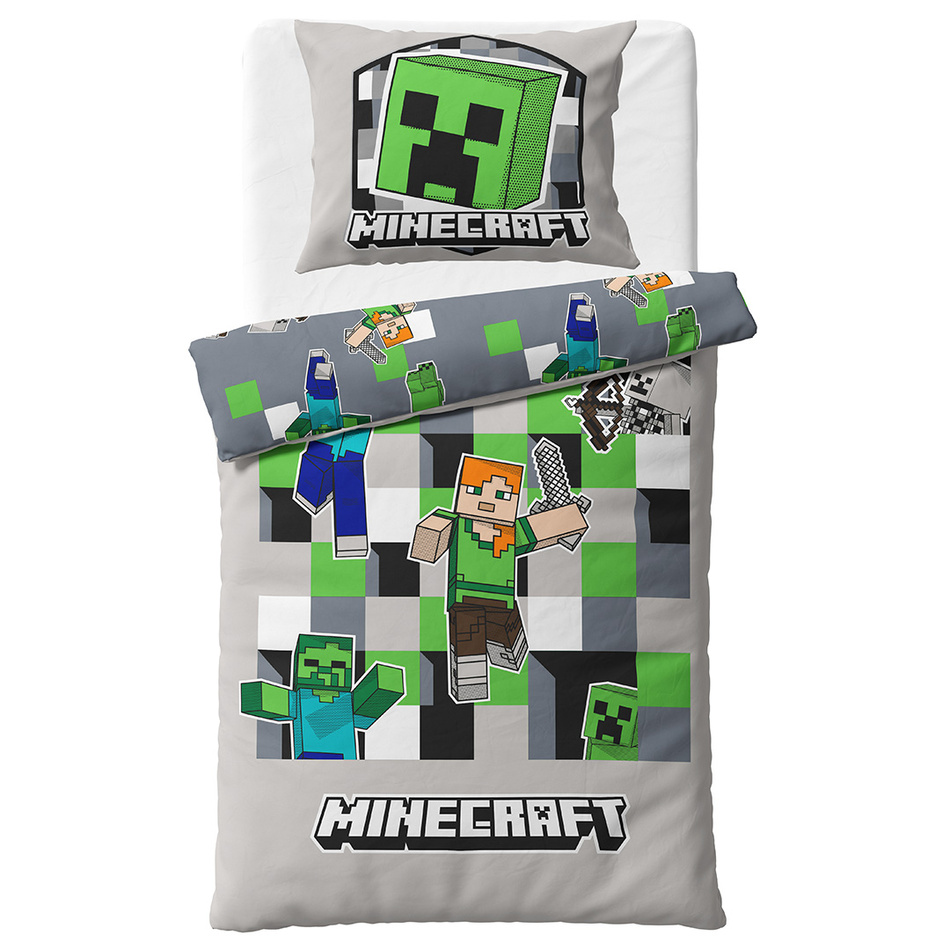 Dětské povlečení Minecraft Objev svůj Svět, 140 x 200 cm, 70 x 90 cm - thumb (1)