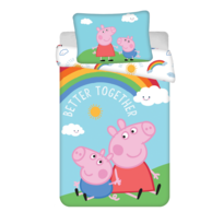 Lenjerie de pat din bumbac Peppa Pig PEP132, 100 x 135 cm, 40 x 60 cm Lenjerie de pat din bumbac Peppa Pig PEP132, 100 x 135 cm, 40 x 60 cm