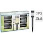 Set de lumini solare ProGarden din oțelinoxidabil, 3 buc, alb cald