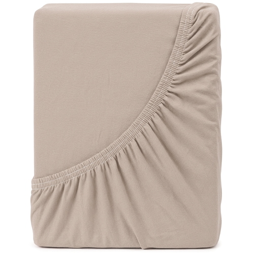 4Home Jersey-Bettlaken Mako Kaffee, 90 x 200 cm