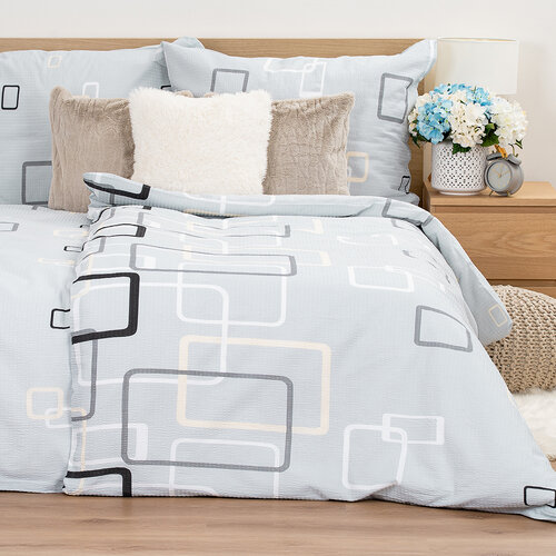 Lenjerie de pat 4Home Square bumbac creponat, 140 x 220 cm, 70 x 90 cm