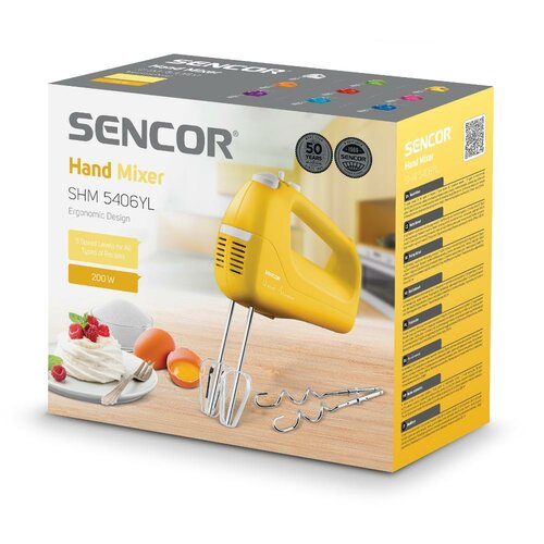 Sencor SHM 5406YL kézi habverő, sárga