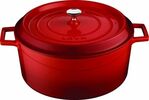 Lava Litoželezni lonec okrogel 28 cm, rdeč