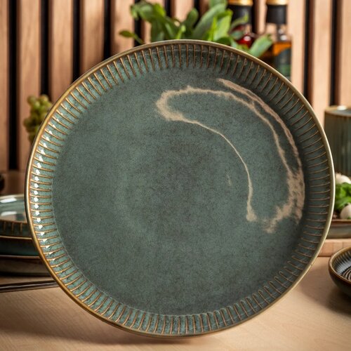 Altom Set mit 2 flachen Tellern Reactive Sage 26 cm