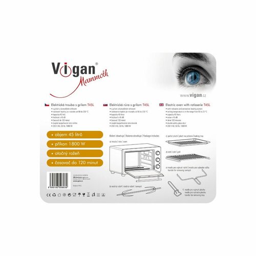Vigan Mammoth T45L elektrická rúra na pečenie s grilom