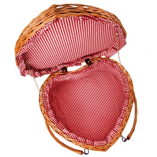 Coș de picnic din răchită Orion Heart, 45 x 42 x20 cm