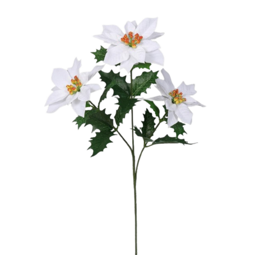 Mű mikulásvirág fehér, 55 cm