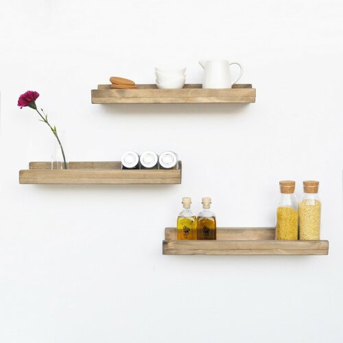 Polica Apol Walnut, 3 kos