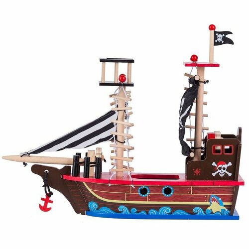 Ecotoys Pirátská loď s figurkami, 50 x 40 x 12 cm