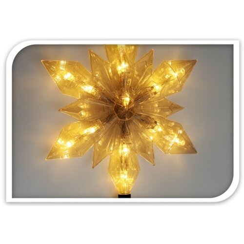 Hópehely LED karácsonyi fények átlátszó, 25 LED, 6,6 x 24 x 3,5 cm