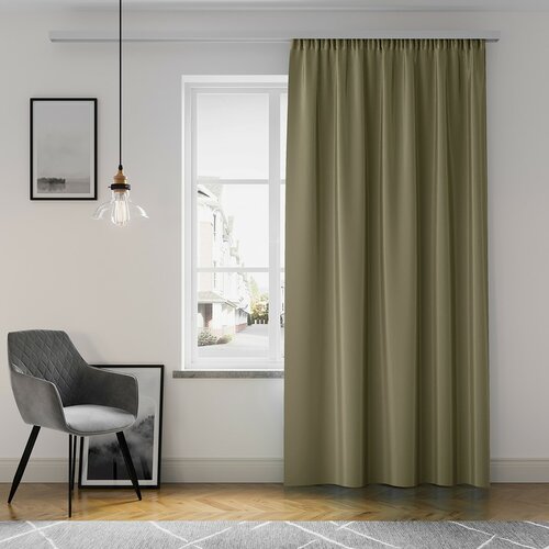 Restilo Oxford Pleat függöny, khaki, 140 x 250 cm
