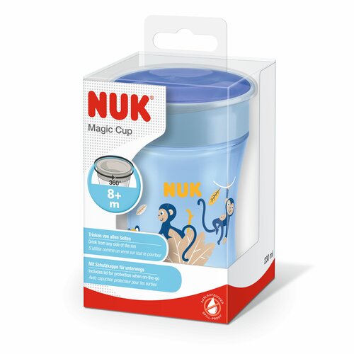 NUK hrnek Magic Cup s víčkem 230 ml, modrá