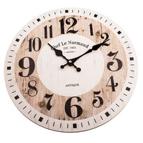 Drewniany zegar ścienny Chef le Normand, śr. 34 cm