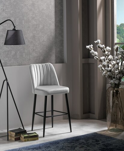 Set de scaune de bar Vento Cream and Black, 2 buc.