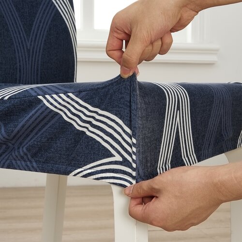 4Home Napínací poťah na stoličku Elegant modrá, 45-50 cm, súprava 2 ks