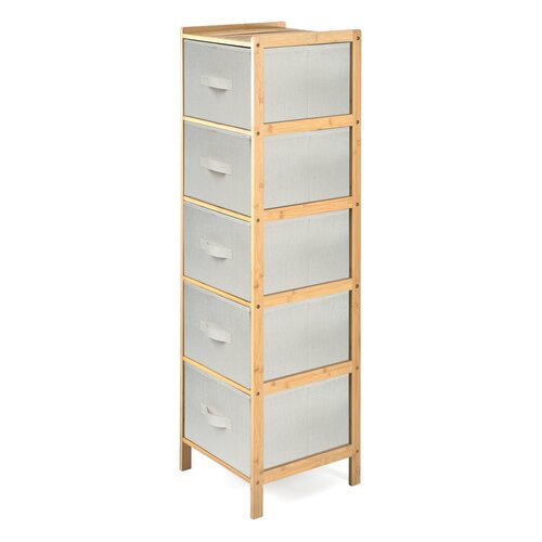 G21 Bambusový regál s košíkmi, 5 políc, béžová