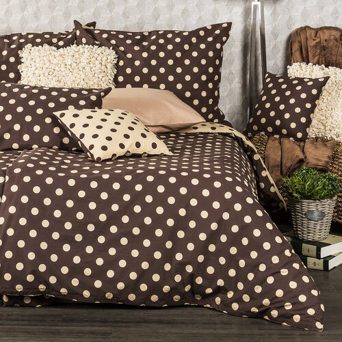 4Home Бавовняна постільна білизна Крапка Шоколад, 140 x 220 см, 70 x 90 см