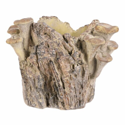 Beton burkolat - tusk with mushrooms, 19 x 17 x 16cm