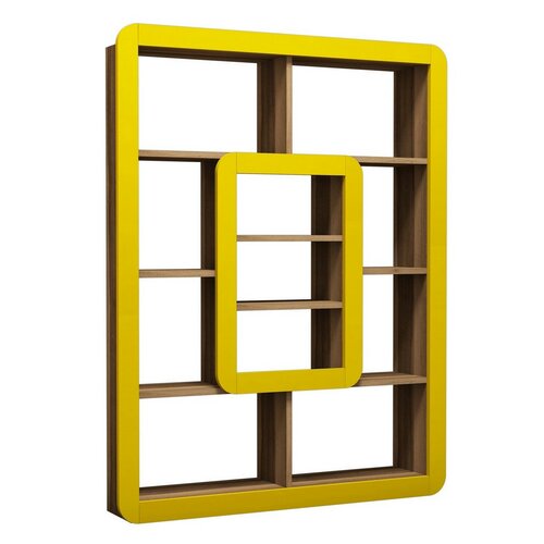 Orkide Yellow and Walnut könyvespolc