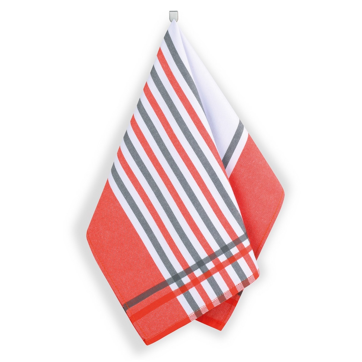Levně Bellatex Kuchyňská utěrka Proužek červená, šedá, 50 x 70 cm