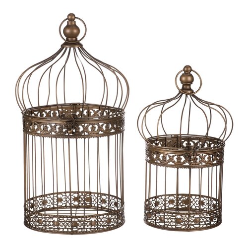 Vask fém ketrec szett, 2 db, réz