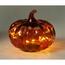 Szklana dynia świecąca 15 x 13 cm, czerwony, 10 diod LED, na baterie, z timerem