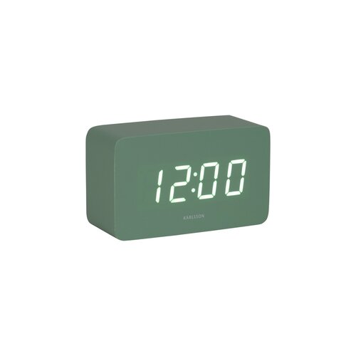 Karlsson 5983GR dizajnové LED hodiny s budíkom zelená, 10 cm