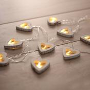 DecoKing Led svetelný drôt Drevené srdce, 165 cm