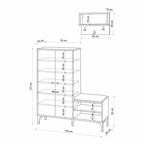Předsíňová sestava Jess Oak