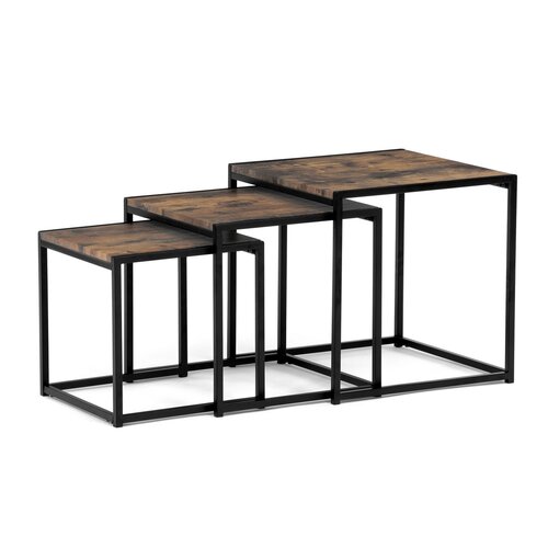 Set de măsuțe de conferință, lemn vechi, 3 bucăți